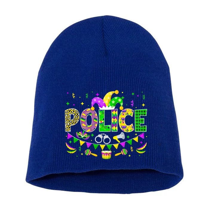 Police Lover Funny Mardi Gras Carnival Party Gift Short Acrylic Beanie