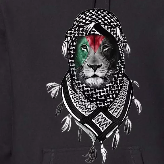 Palestinian Lion Free Palestine Free Gaza Palestine Flag Premium Hoodie