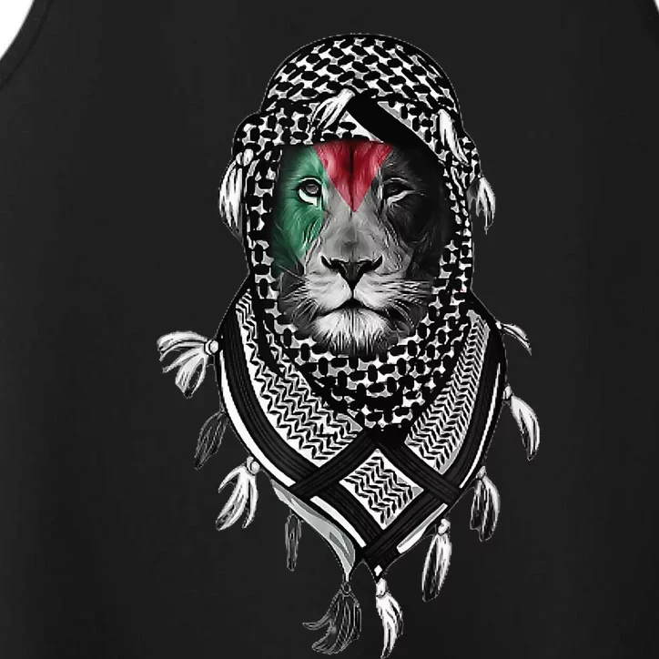 Palestinian Lion Free Palestine Free Gaza Palestine Flag Performance Tank