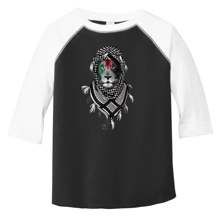 Palestinian Lion Free Palestine Free Gaza Palestine Flag Toddler Fine Jersey T-Shirt