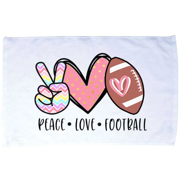 Peace Love Football Cute Design For Women Teen Microfiber Hand Towel