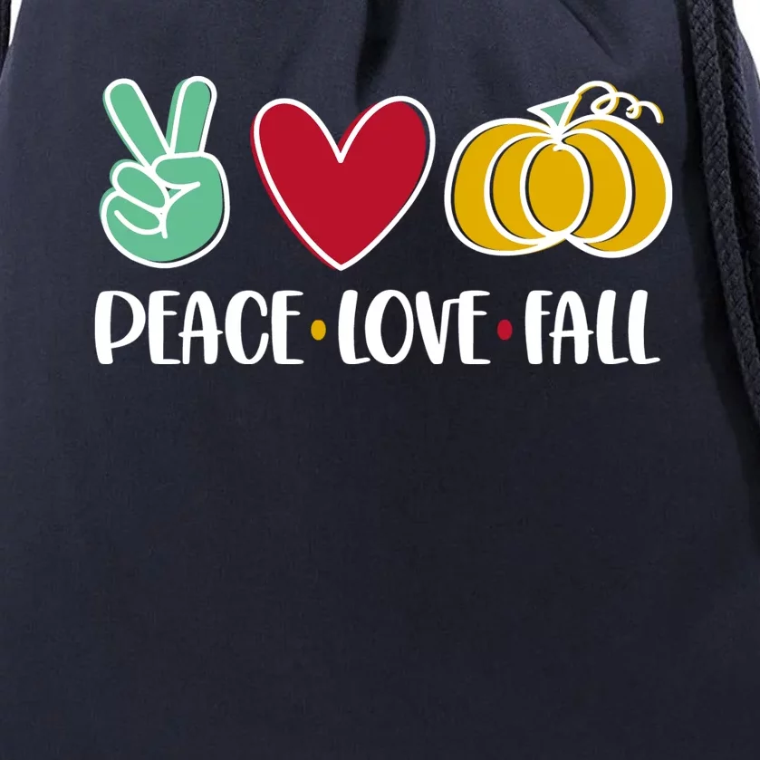 Peace Love Fall Cute Drawstring Bag