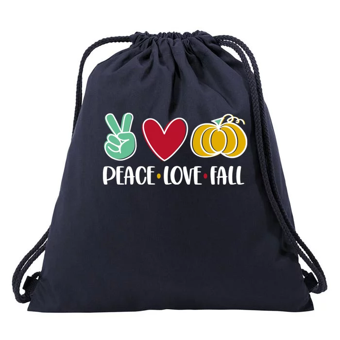 Peace Love Fall Cute Drawstring Bag