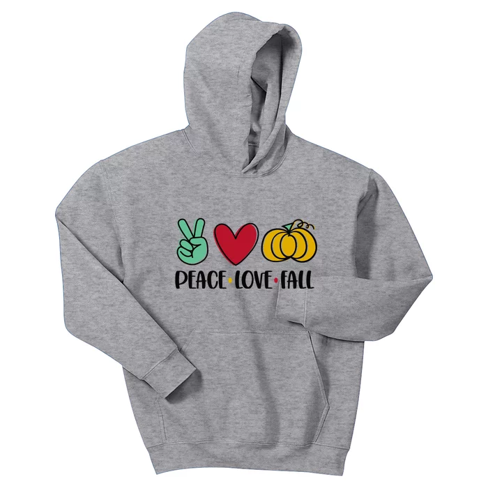 Peace Love Fall Cute Kids Hoodie