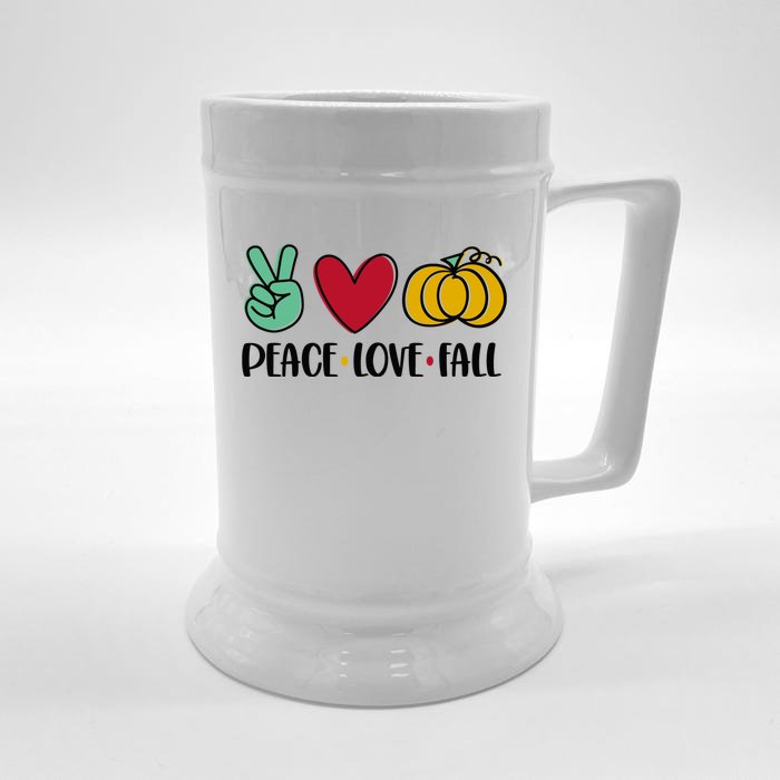 Peace Love Fall Cute Front & Back Beer Stein