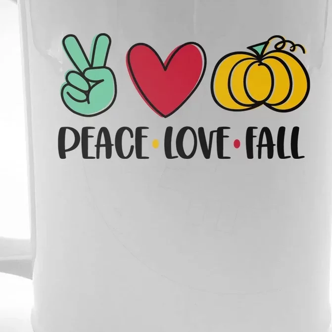 Peace Love Fall Cute Front & Back Beer Stein