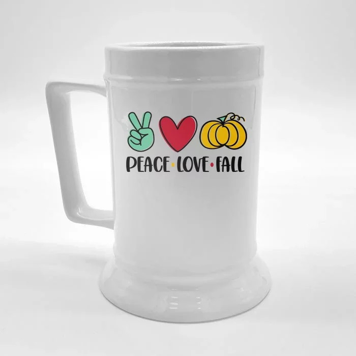 Peace Love Fall Cute Front & Back Beer Stein