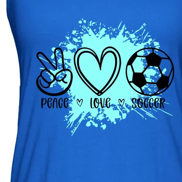 Peace Love Football Cool Gift Ladies Essential Flowy Tank