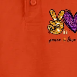 Peace Love Fall Thanksgiving Custome Pumpkin Halloween Cool Gift Dry Zone Grid Performance Polo