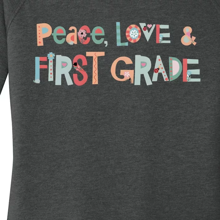 Peace Love First Grade Women's Perfect Tri Tunic Long Sleeve Shirt