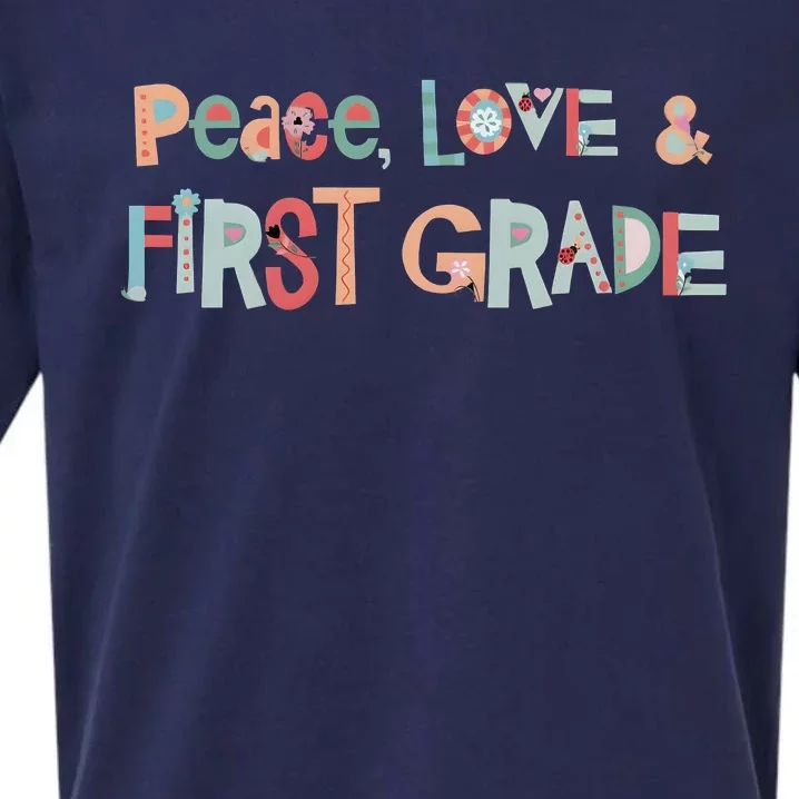 Peace Love First Grade Sueded Cloud Jersey T-Shirt