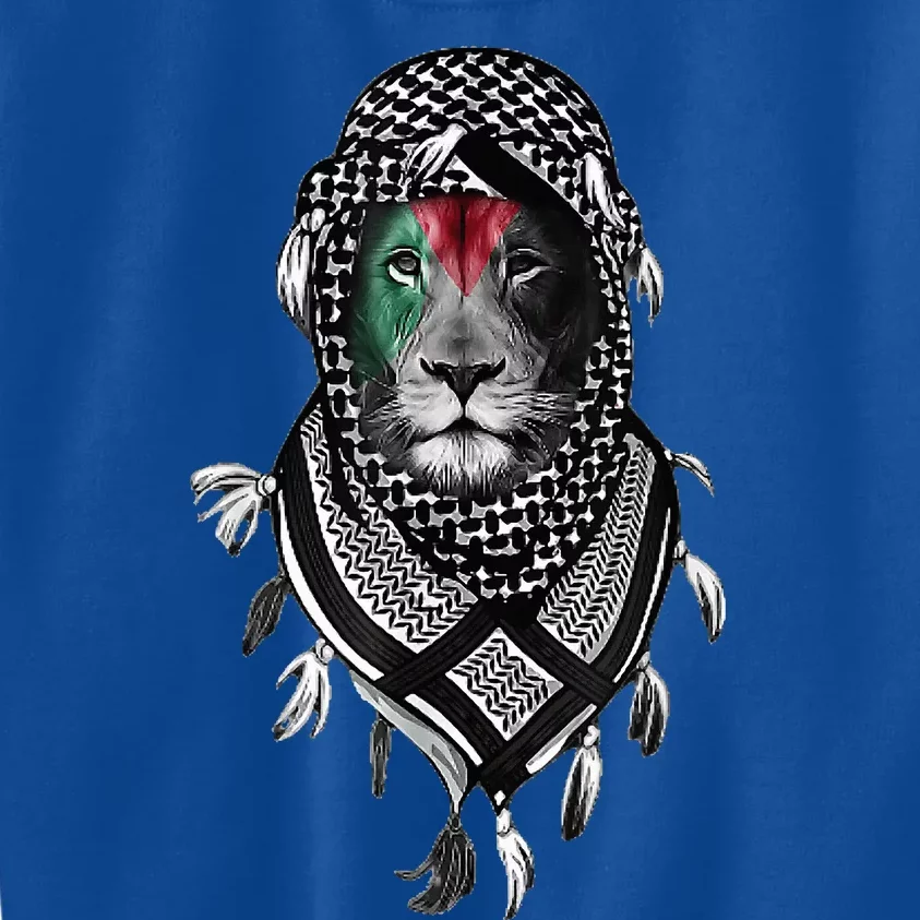 Palestinian Lion Free Palestine Free Gaza Palestine Flag Kids Sweatshirt