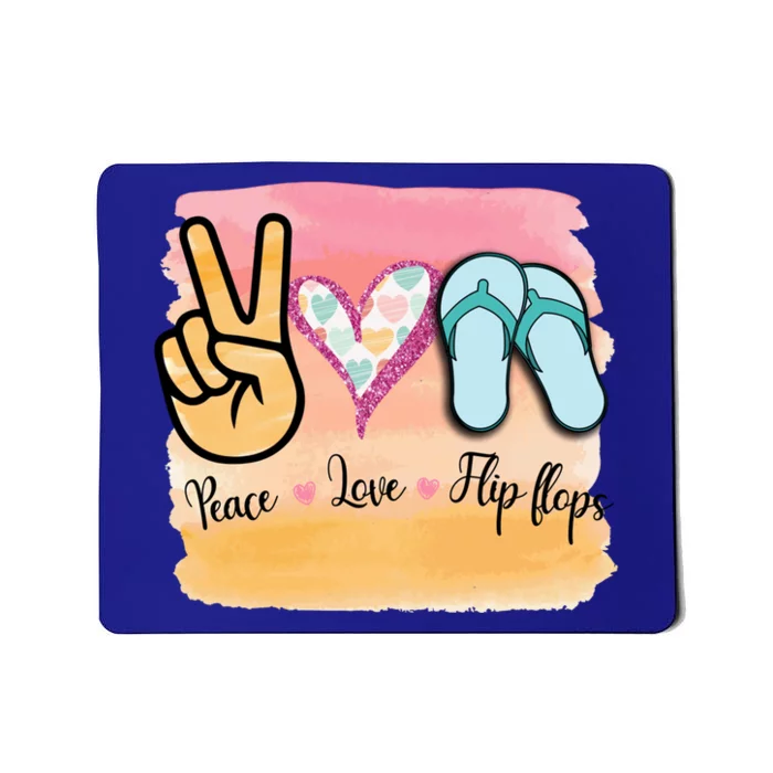 Peace Love Flip Flops Funny Hello Summer Vibes Beach Vacay Cute Gift Mousepad