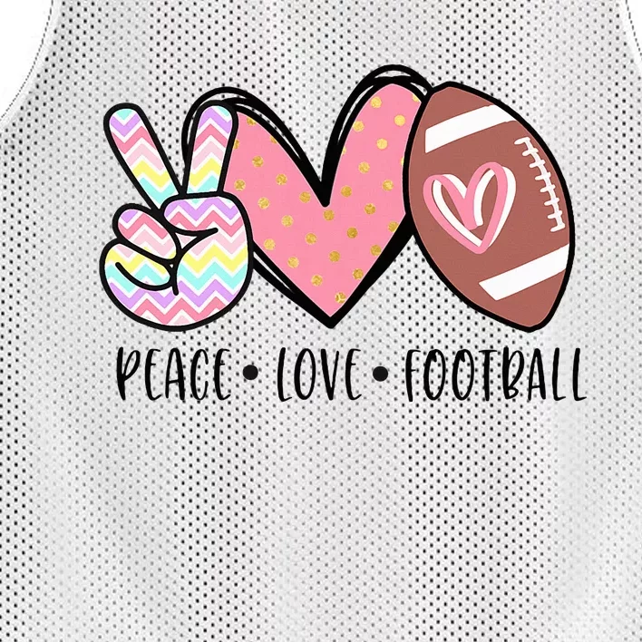 Peace Love Football Mom Cute Mesh Reversible Basketball Jersey Tank