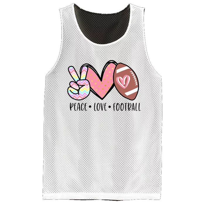 Peace Love Football Mom Cute Mesh Reversible Basketball Jersey Tank