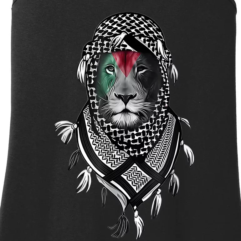 Palestinian Lion Free Palestine Free Gaza Palestine Flag Ladies Essential Tank