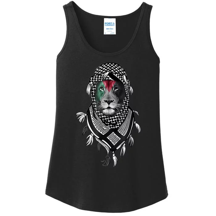 Palestinian Lion Free Palestine Free Gaza Palestine Flag Ladies Essential Tank