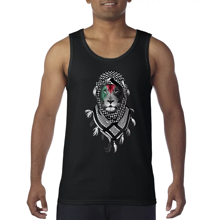 Palestinian Lion Free Palestine Free Gaza Palestine Flag Tank Top