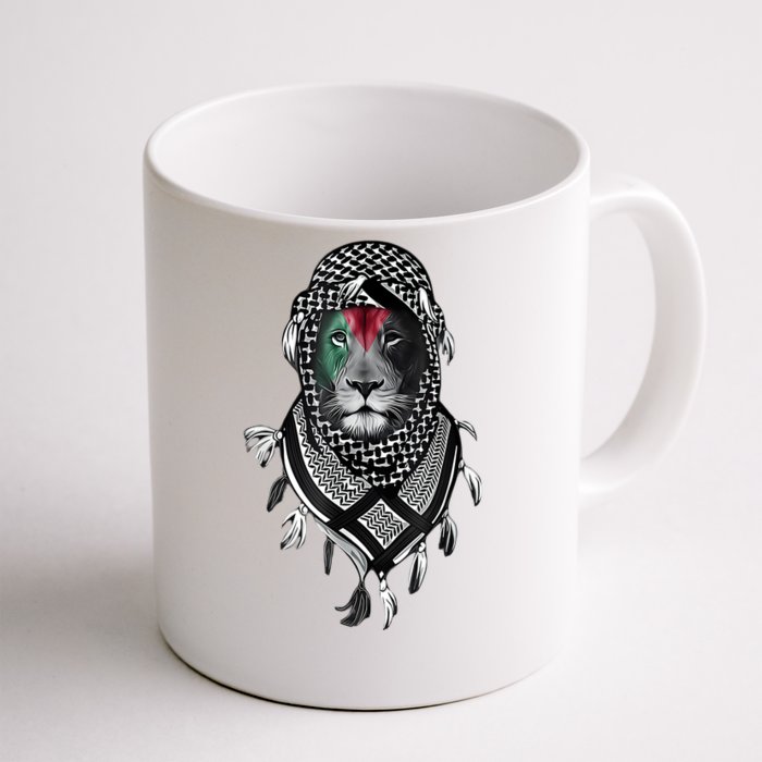 Palestinian Lion Free Palestine Free Gaza Palestine Flag Front & Back Coffee Mug