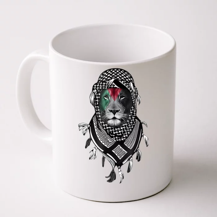 Palestinian Lion Free Palestine Free Gaza Palestine Flag Front & Back Coffee Mug