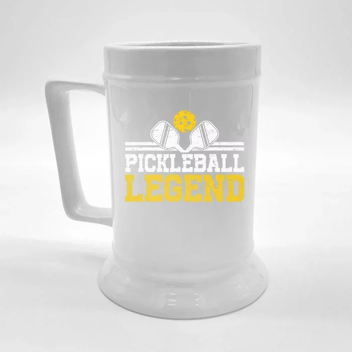 Pickleball Legend Funny Vintage Distressed Front & Back Beer Stein