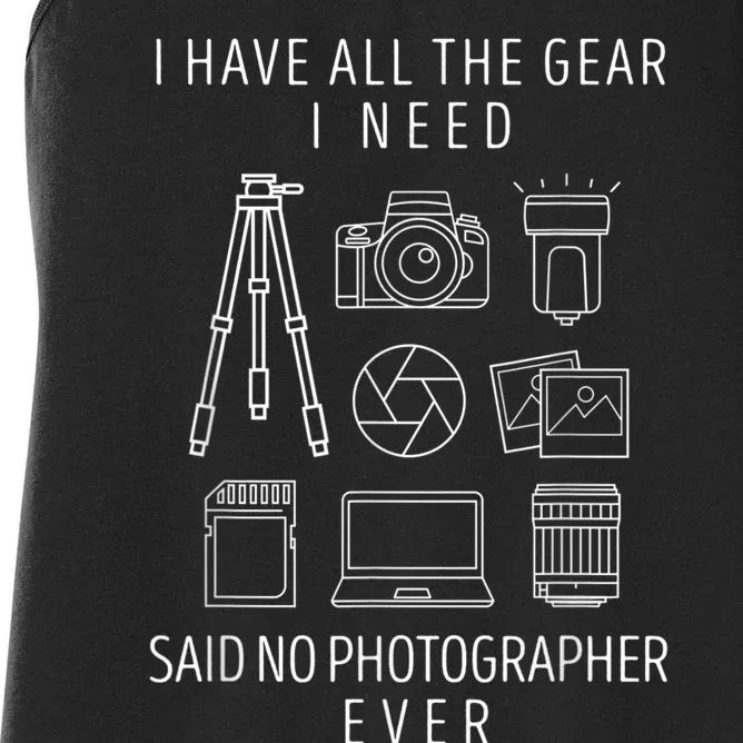 Photography Lover Funny Camera Photographer Women's Racerback Tank