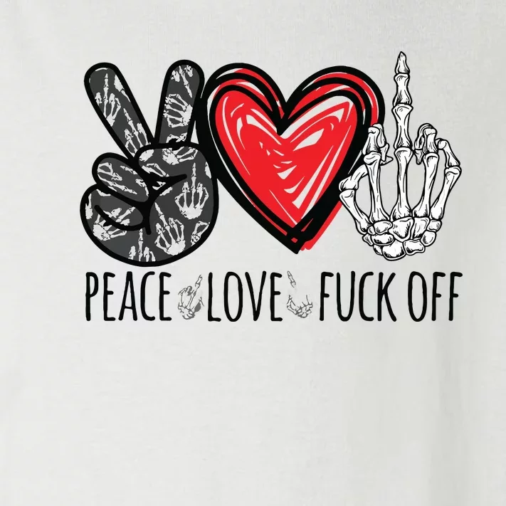 Peace Love Fuck Off Funny Toddler Long Sleeve Shirt