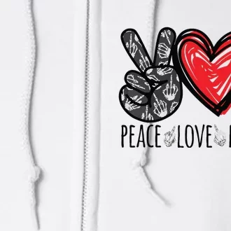 Peace Love Fuck Off Funny Full Zip Hoodie