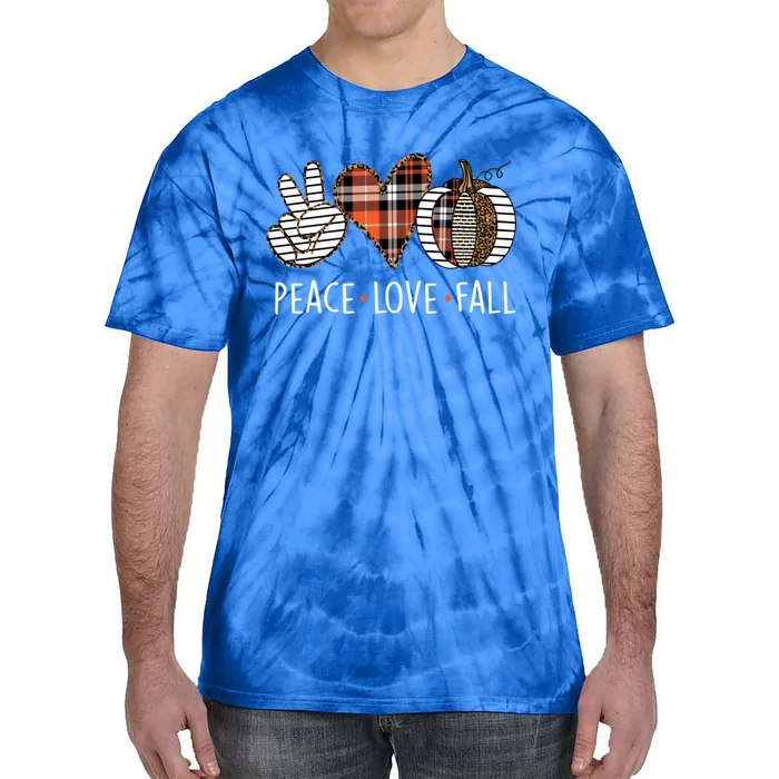 Peace Love Fall S Pumpkin Gift For Fall Halloween Cute Gift Tie-Dye T-Shirt