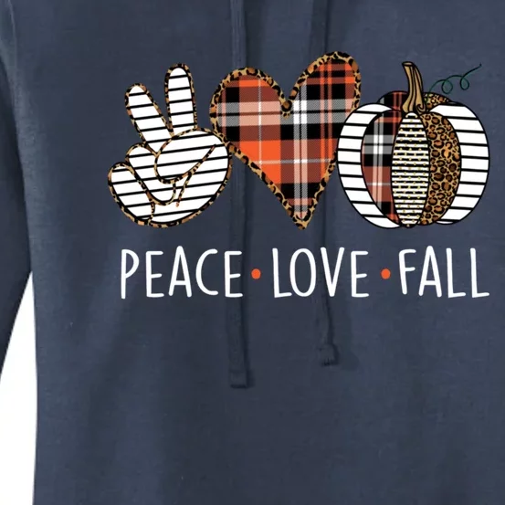 Peace Love Fall S Pumpkin Gift For Fall Halloween Cute Gift Women's Pullover Hoodie