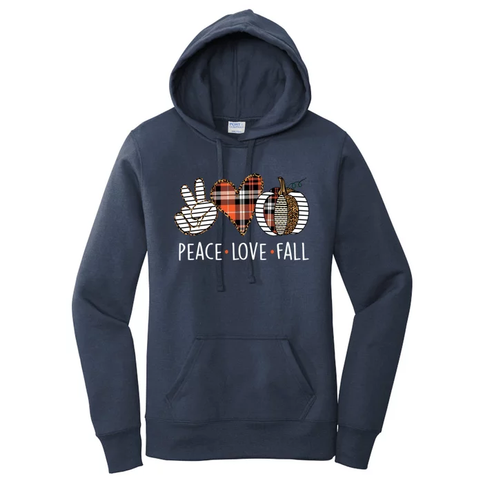 Peace Love Fall S Pumpkin Gift For Fall Halloween Cute Gift Women's Pullover Hoodie