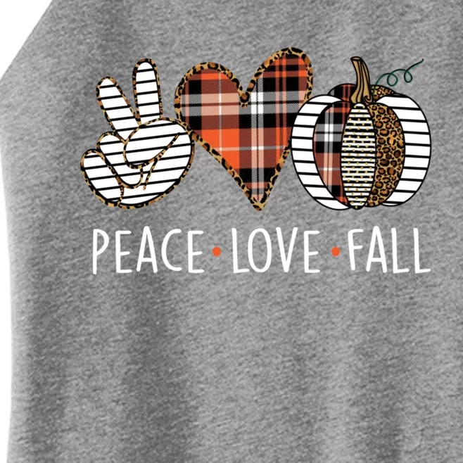 Peace Love Fall S Pumpkin Gift For Fall Halloween Cute Gift Women’s Perfect Tri Rocker Tank