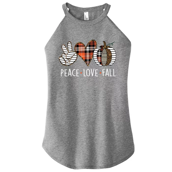 Peace Love Fall S Pumpkin Gift For Fall Halloween Cute Gift Women’s Perfect Tri Rocker Tank