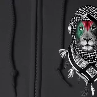 Palestinian Lion Free Palestine Free Gaza Palestine Flag Full Zip Hoodie