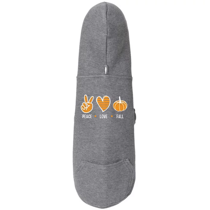 Peace Love Fall Cute Autumn Doggie 3-End Fleece Hoodie