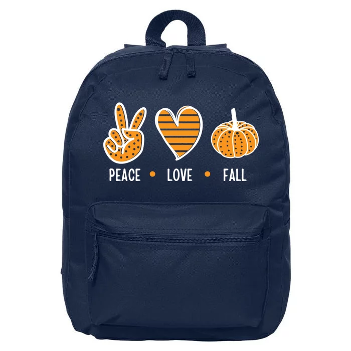 Peace Love Fall Cute Autumn 16 in Basic Backpack