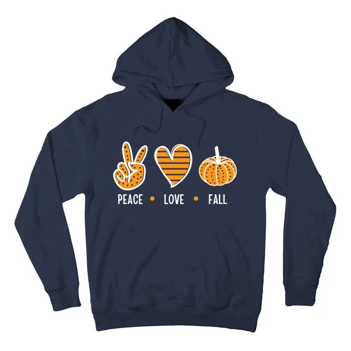 Peace Love Fall Cute Autumn Tall Hoodie