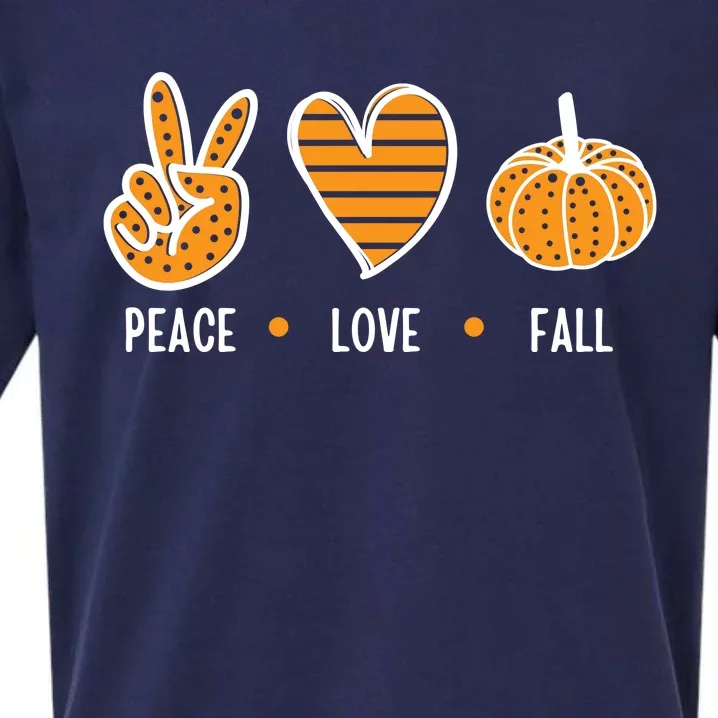 Peace Love Fall Cute Autumn Sueded Cloud Jersey T-Shirt