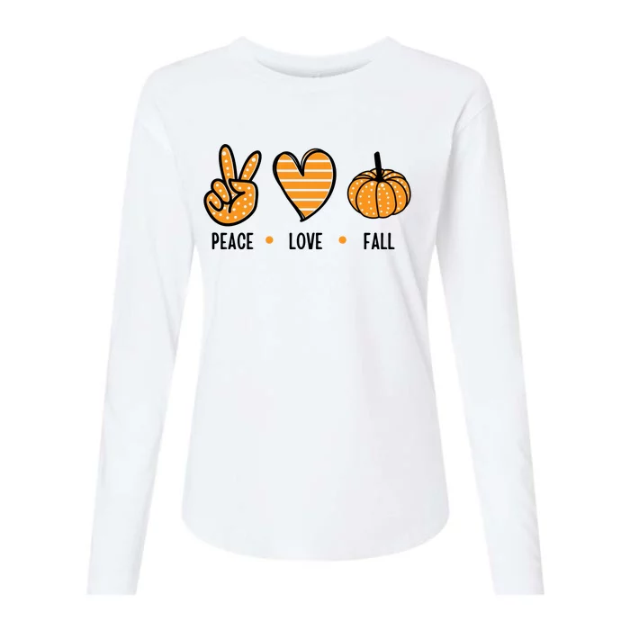 Peace Love Fall Cute Autumn Womens Cotton Relaxed Long Sleeve T-Shirt