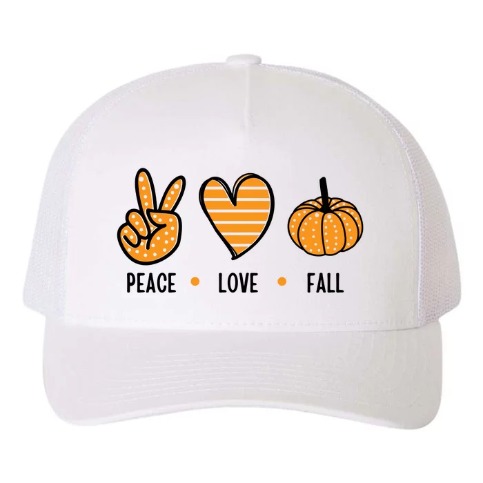 Peace Love Fall Cute Autumn Yupoong Adult 5-Panel Trucker Hat