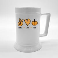 Peace Love Fall Cute Autumn Beer Stein