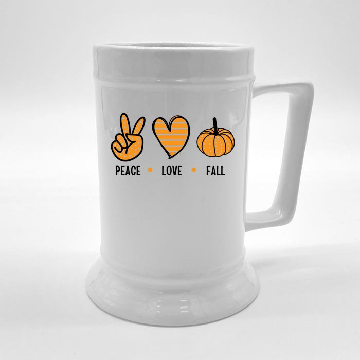 Peace Love Fall Cute Autumn Beer Stein