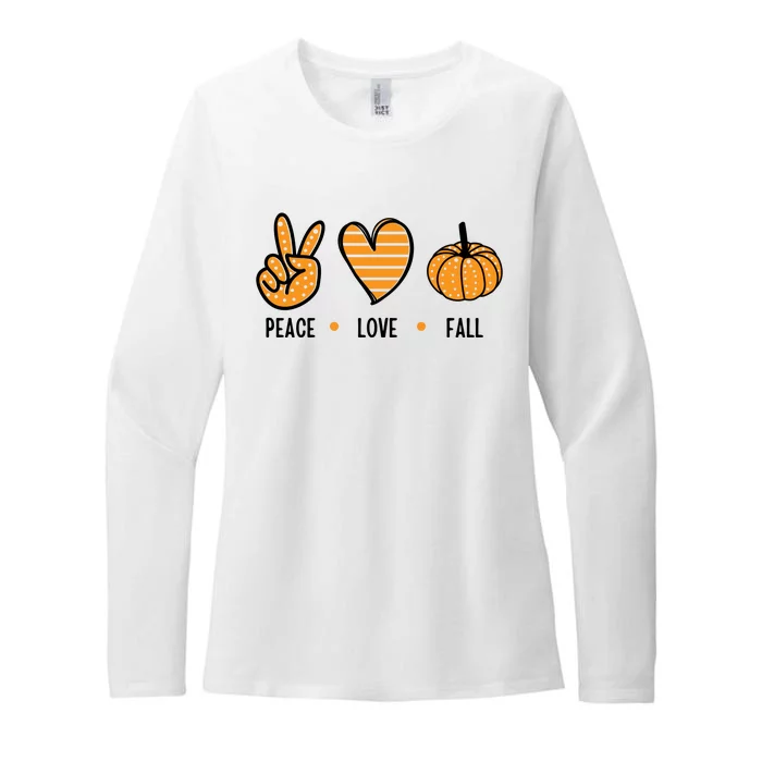 Peace Love Fall Cute Autumn Womens CVC Long Sleeve Shirt