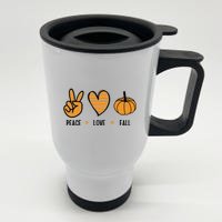 Peace Love Fall Cute Autumn Stainless Steel Travel Mug