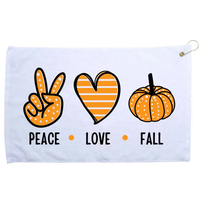 Peace Love Fall Cute Autumn Grommeted Golf Towel