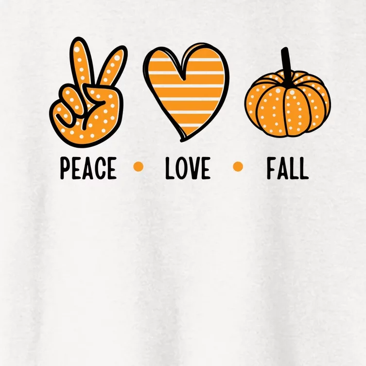 Peace Love Fall Cute Autumn Women's Crop Top Tee