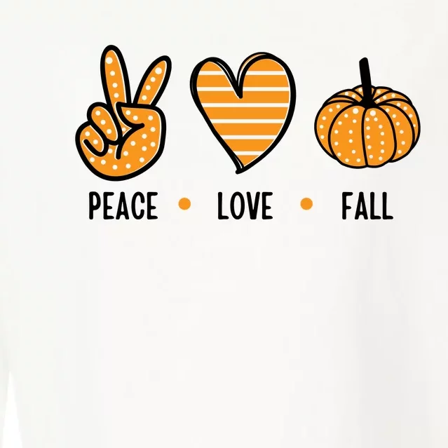 Peace Love Fall Cute Autumn Cropped Pullover Crew