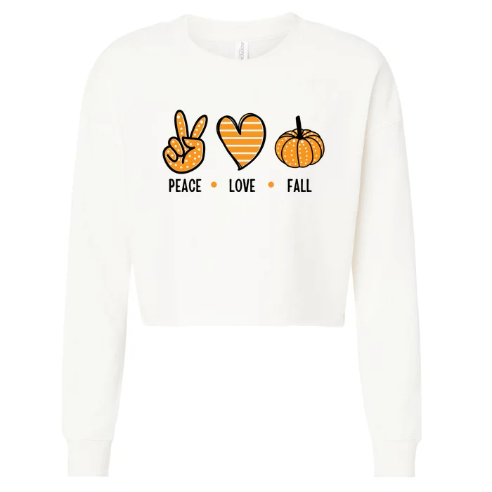 Peace Love Fall Cute Autumn Cropped Pullover Crew