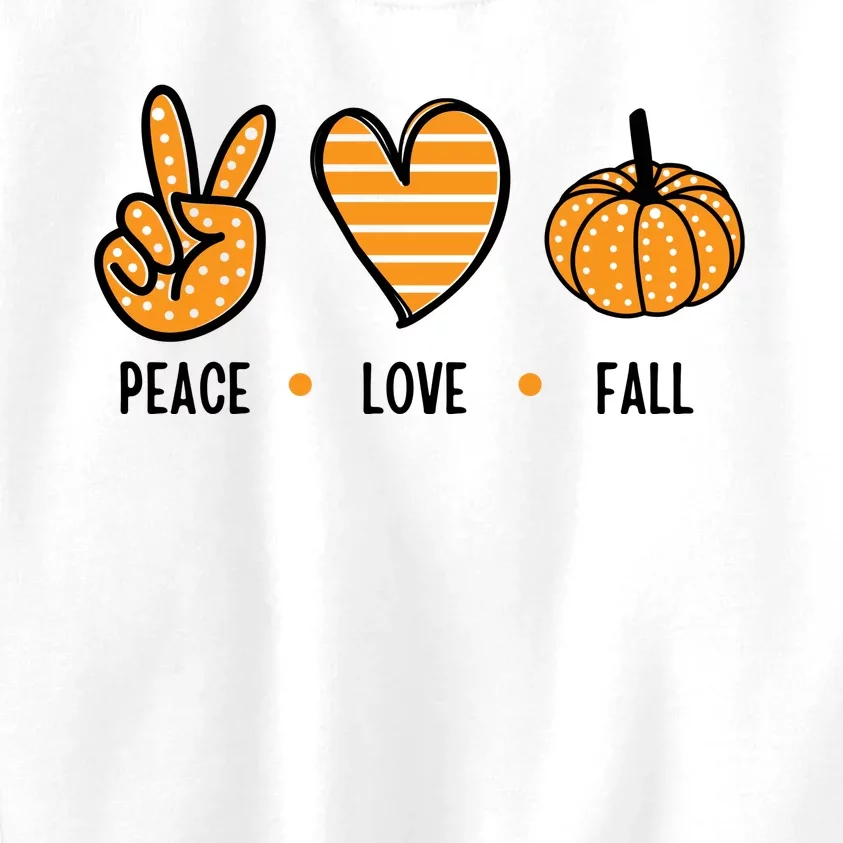 Peace Love Fall Cute Autumn Kids Sweatshirt