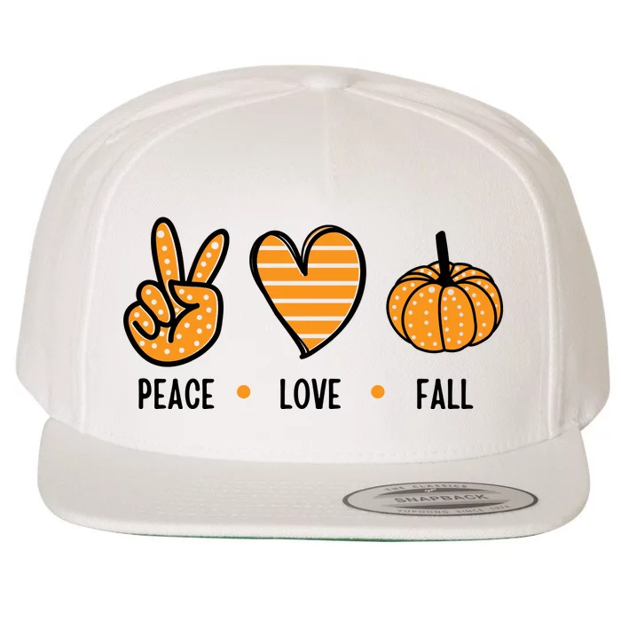 Peace Love Fall Cute Autumn Wool Snapback Cap